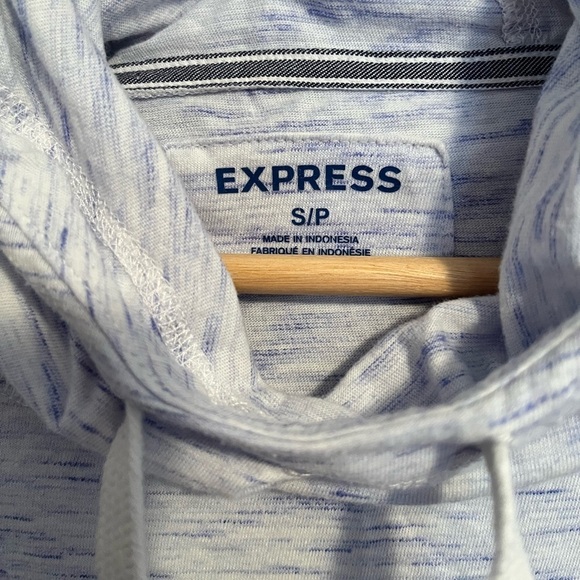 Express White & Blue Hooded Lightweight Sweatshirt - Picture 4 of 11